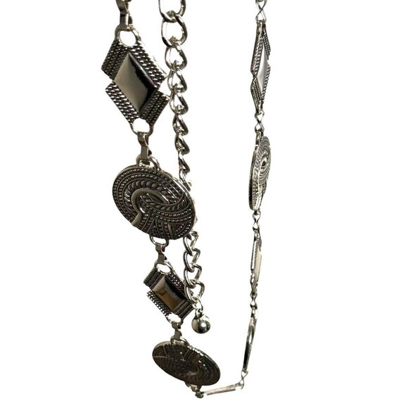 Vintage Metal Concho Statement Belt Womens size Medium silver metal - Picture 5 of 7